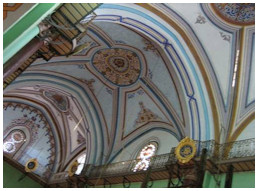 12th-century Crusader ceilings in the mosque.